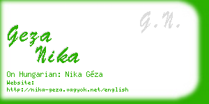 geza nika business card