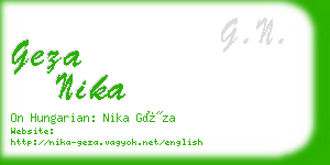 geza nika business card